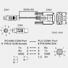 Kabel 3m Delta Electronics DVPACAB2A30